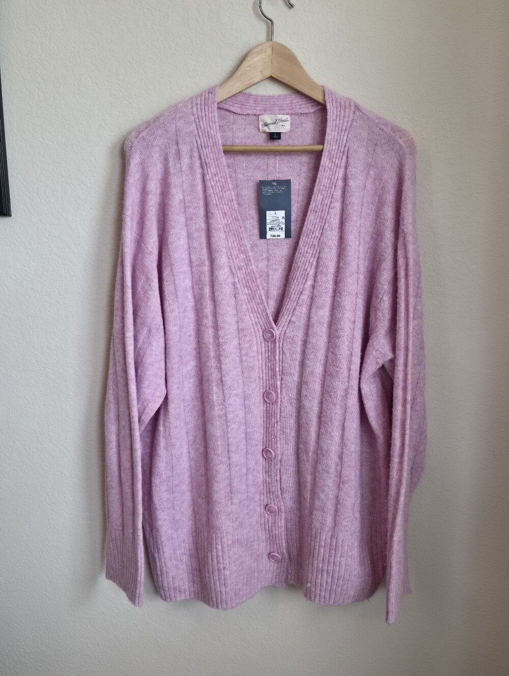 Universal Thread Bubblegum Pink V-Neck Button-Up Cardigan NWT L